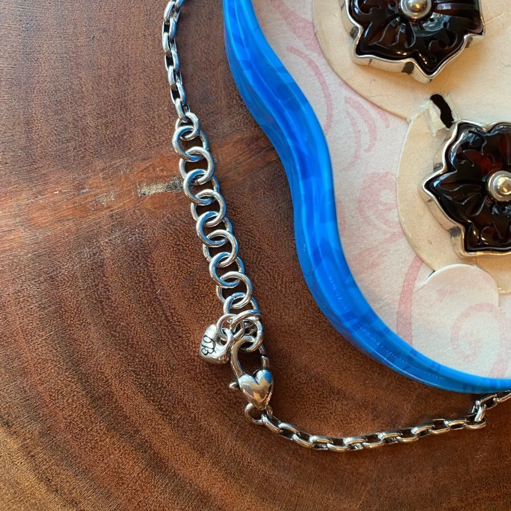 Brighton‎ Shadow Garden silver and tortoise shell flower necklace and earrings - Picture 3 of 7